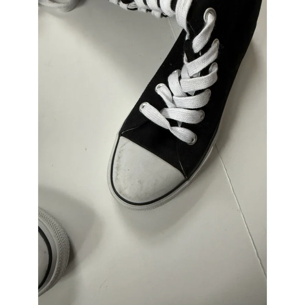 Women's Airwalk Knee High Black Canvas Lace Up Full Zip Shoes Sneakers Size 8 - Picture 5 of 8